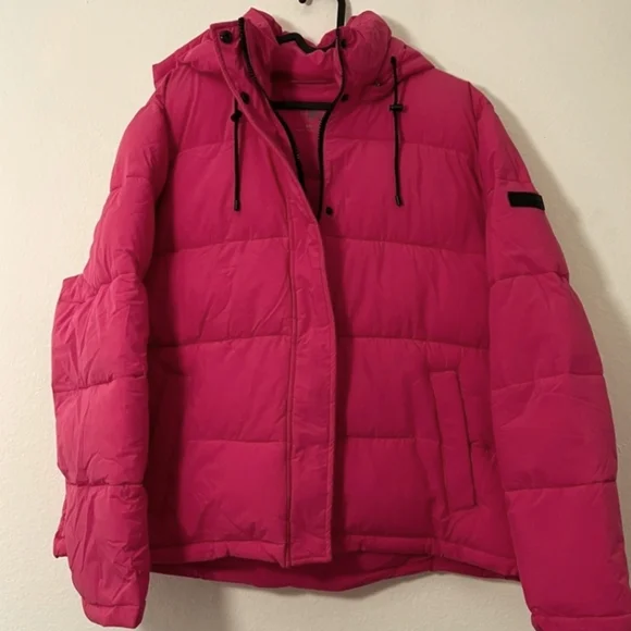 Calvin Klein Vibrant Pink Puffer Jacket - Picture 4 of 14